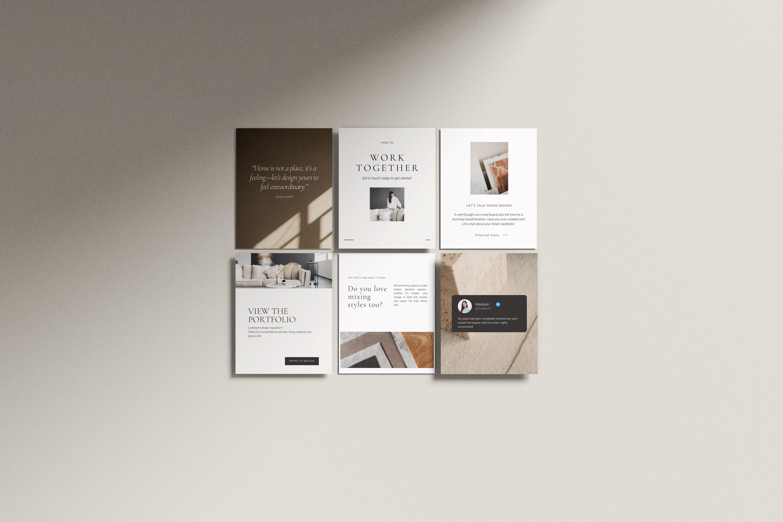 Interior Design Social Media Templates: Canva Posts (digital Download ...