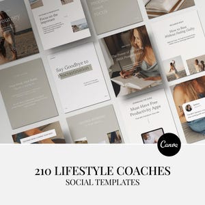 Lifestyle Coach Canva Templates: Social Media Posts (Digital Download)