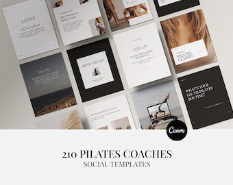 Pilates Coach Social Media Templates: Canva Instagram Posts (Digital Download)