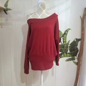 BATWING Sweater Top | Organic Bamboo Waffle Knit | Available in various colors | Size XXS-XXL | eco fashion, artisan made, sultry long top