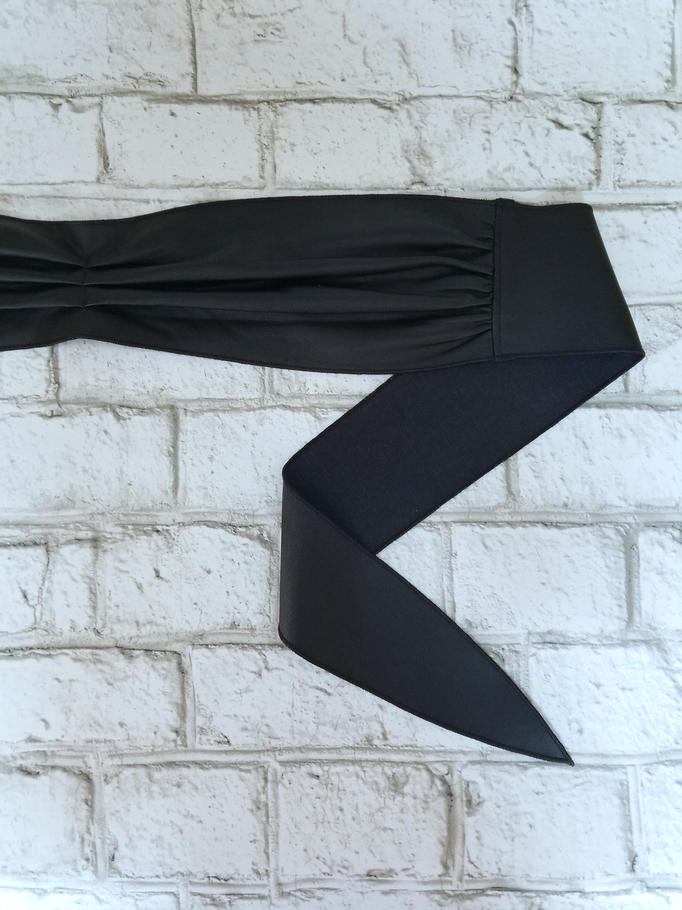 Eco Black VEGAN Leather Wrap Belt / Waist Accessories  display picture 2