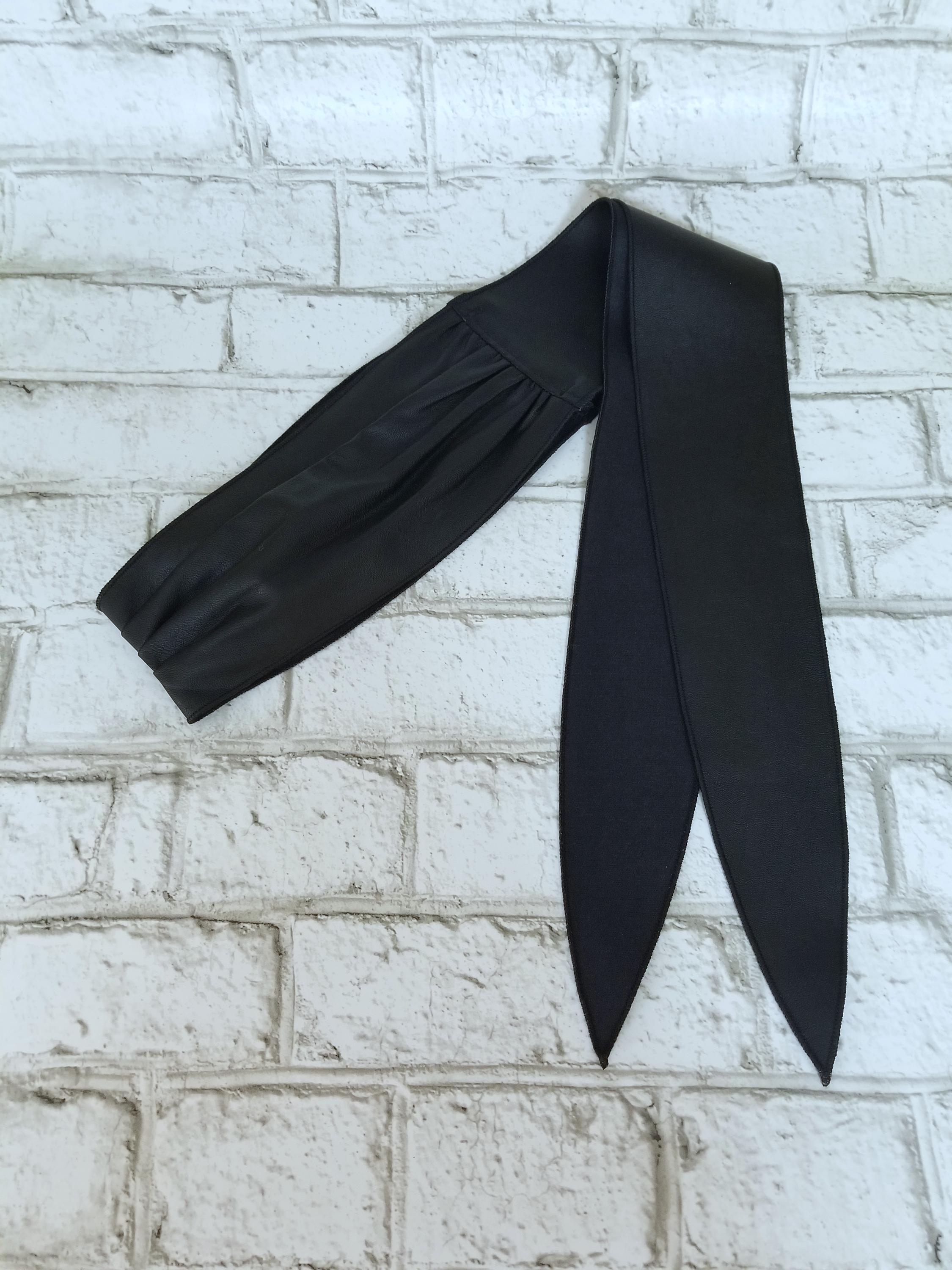 New! Black Vegan Leather Wrap Belt (8468) Two looks, one belt. ? The reversible vegan leather belt in  main image 4