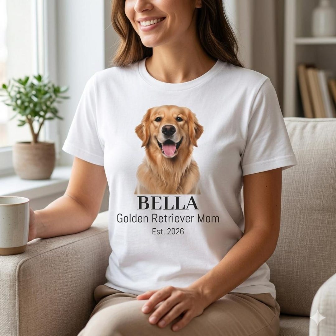 Personalized Golden Retriever Mom T-shirt | Custom Dog Name EST 2026 - Etsy