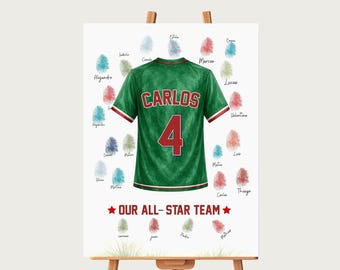 Mexico Voetbal Verjaardag Gastenboek Custom Wk 2026 Party Decor Gepersonaliseerde Voetbal Jersey Vingerafdruk Poster Verjaardagsbord Kinderen