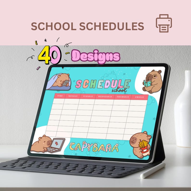 Editable School Schedule for Kids – Canva Template Printable – Weekly ...