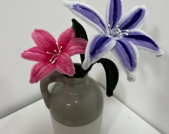 Custom Handmade Lily – Pipe Cleaner Flowers available in any colour