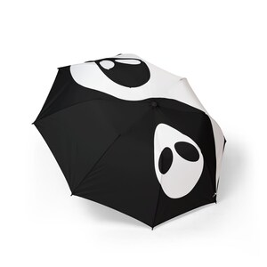 Chic Foldable Umbrella with Yin Yang Design, Stylish Rain Gear, Unique Gift for Her, Compact Travel Umbrella, Fashionable Weather Accessory