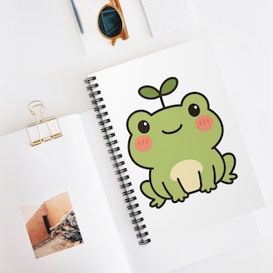 Cute Frog Spiral Notebook, Cute Notebook, Notebook for Journaling, Gift for Friend, Frog Lover Gift, Writing Gifts, School Gift