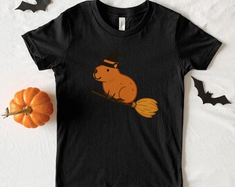 Cute Kid Tee, Halloween Tee, Capybara Tee, Cute Capybara, Cute Halloween Shirt,
