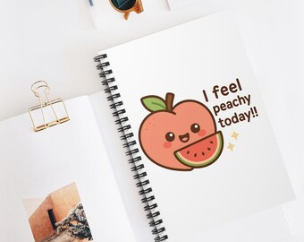 Peachy Notebook, Funny Notebook, Spiral Notebook, School Gift, Gift For Her, Christmas Gift,