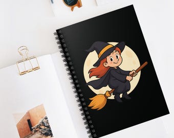 Cute Witch, Spiral Notebook, Halloween Notebook, Scary Witch, Gift For Her, Gift For Halloween