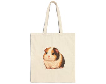 Guinea Pig Tote, Cute Pig Tote, Little Piggy Tote, Cotten Canvas Tote, Guinea Pig Cutie Tote