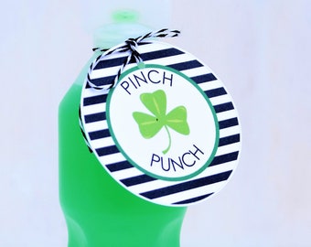 Pinch Punch, St. Patrick's Day Labels,  St. Patrick's Day Tags, Favor Tags, Happy St. Patrick's Day, Shamrock Printable Label Tag