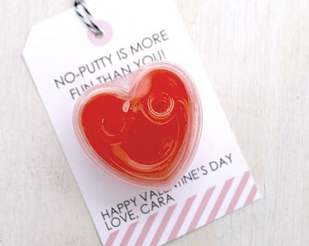 No Putty is More Fun Than You Favor Tag, Punny Valentine's, Classroom Treat Labels, Valentine's Day, Printable, Hearts, Putty Valentine's
