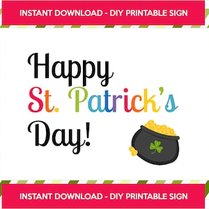 St. Patrick's Day Printable Sign | Happy St. Patrick's Day | Prints ...