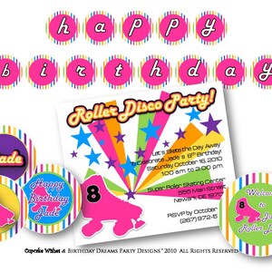 Roller Skating Party Invitación imprimible, Pista de patinaje, Let's Skate, Skate Party, 70's, Retro Skate, Let's Roll, Let the Good Times Roll