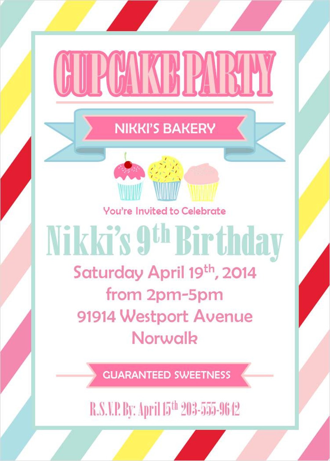 Cupcake Party Invitation, Printable Cupcake Party, Little Baker ...