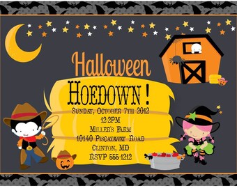 Halloween Hoedown Printable Party Invitation, Farmhouse Halloween, Halloween Birthday Party, Halloween Festival, Halloween party, Harvest
