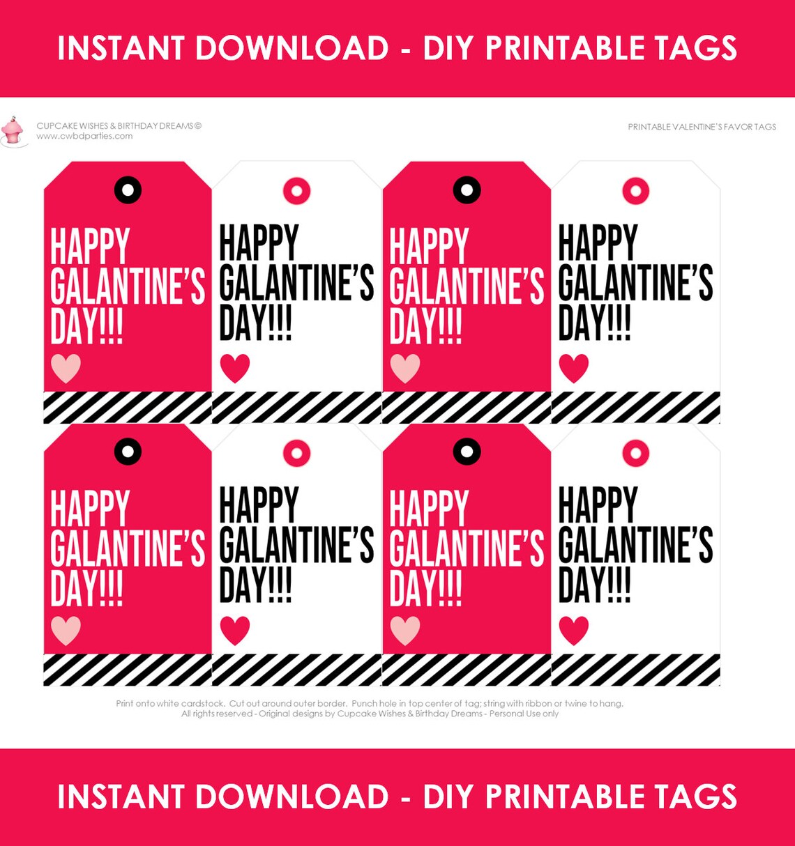 Galentine's Day Gift Tag Galentine's Day Printable - Etsy