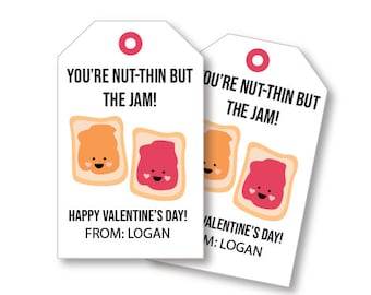 Peanut Butter and Jelly Valentine, PB&J Valentine Printable, PBnJ Valentine Classroom Valentine, Kid Valentine's, Toast and Jam, PB, Jelly