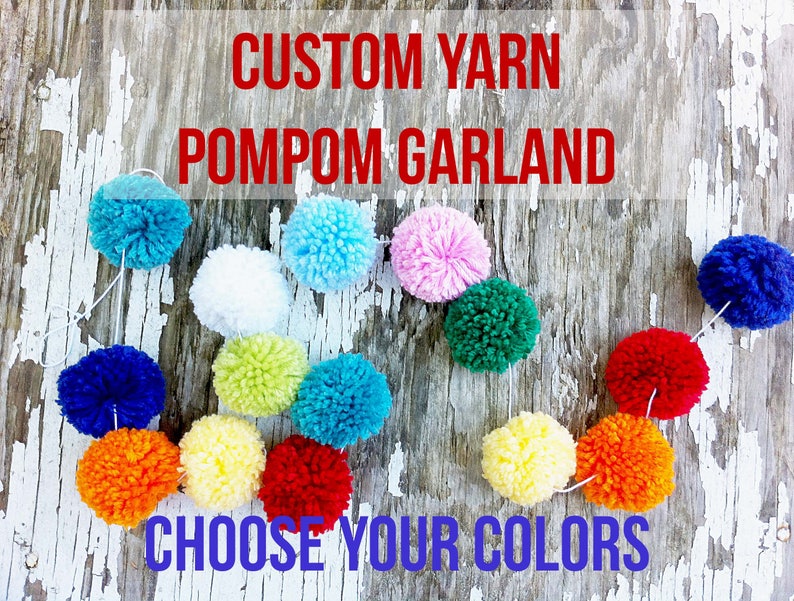 Custom Yarn Pompom Garland image 1