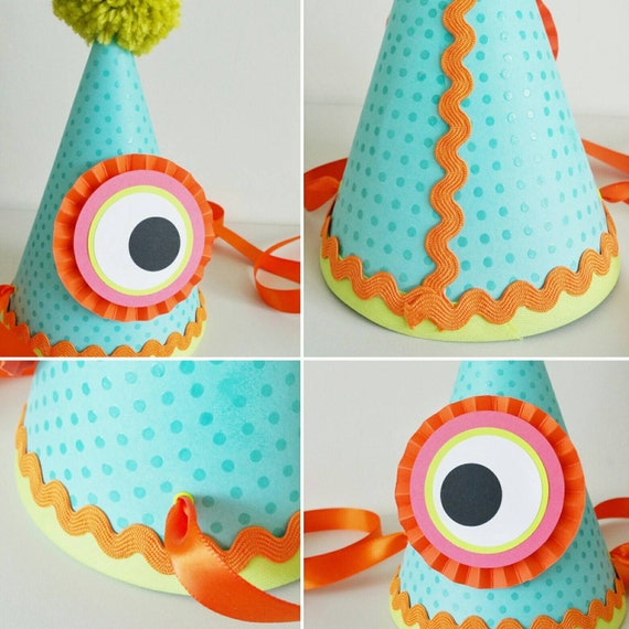 Little Monster Party Hat, One Eyed Monster, Monster Party, Silly Monster, Monster Birthday, Fun Monster, Birthday Party, First Birthday Il_570xn