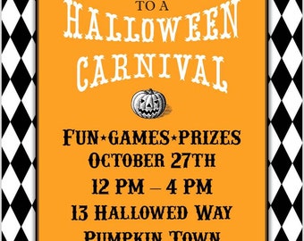 Halloween Carnival Printable Party | Invitation | Vintage Halloween | Halloween Party | Halloween Festival | Halloween Party Printable
