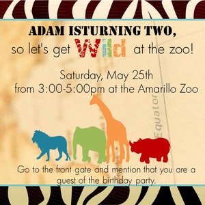 Let's Get Wild, Safari Adventure Birthday Party Printable Invitations, Zoo Party, Animal Party, Animal Party, Wildlife Party, Natuurfeest