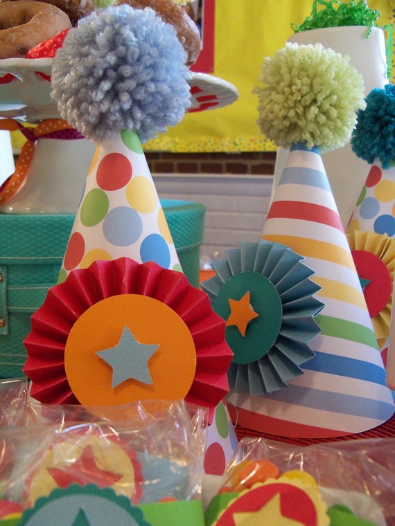 Party Hats | Circus | Big Top | Carnival | Vintage Circus | Clown Hats | Birthday Party hats | Penny Circus | Celebration | Carnival Party Il_570xn