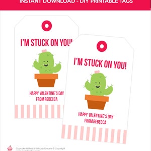 Estou preso em você etiqueta para impressão Punny Valentine, Cactus Valentine, Kid Valentine's, Dia dos Namorados para impressão, Suculenta, Cacto Fofo