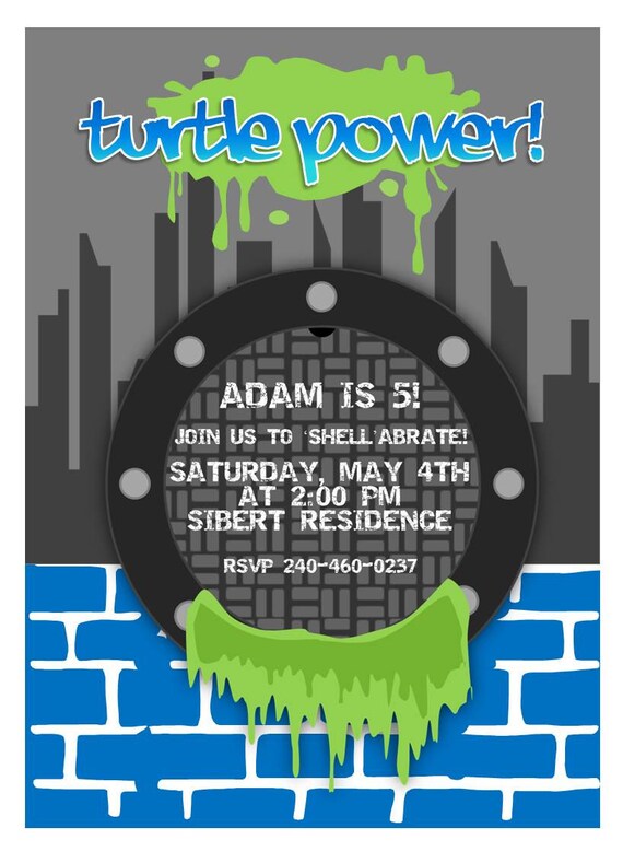 Turtle-tastic Printable Printable Invitation Sewer Turtles - Etsy