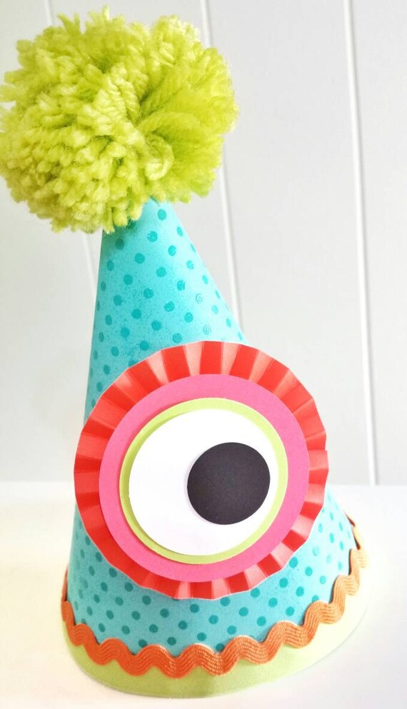 Little Monster Party Hat, One Eyed Monster, Monster Party, Silly Monster, Monster Birthday, Fun Monster, Birthday Party, First Birthday Il_570xn