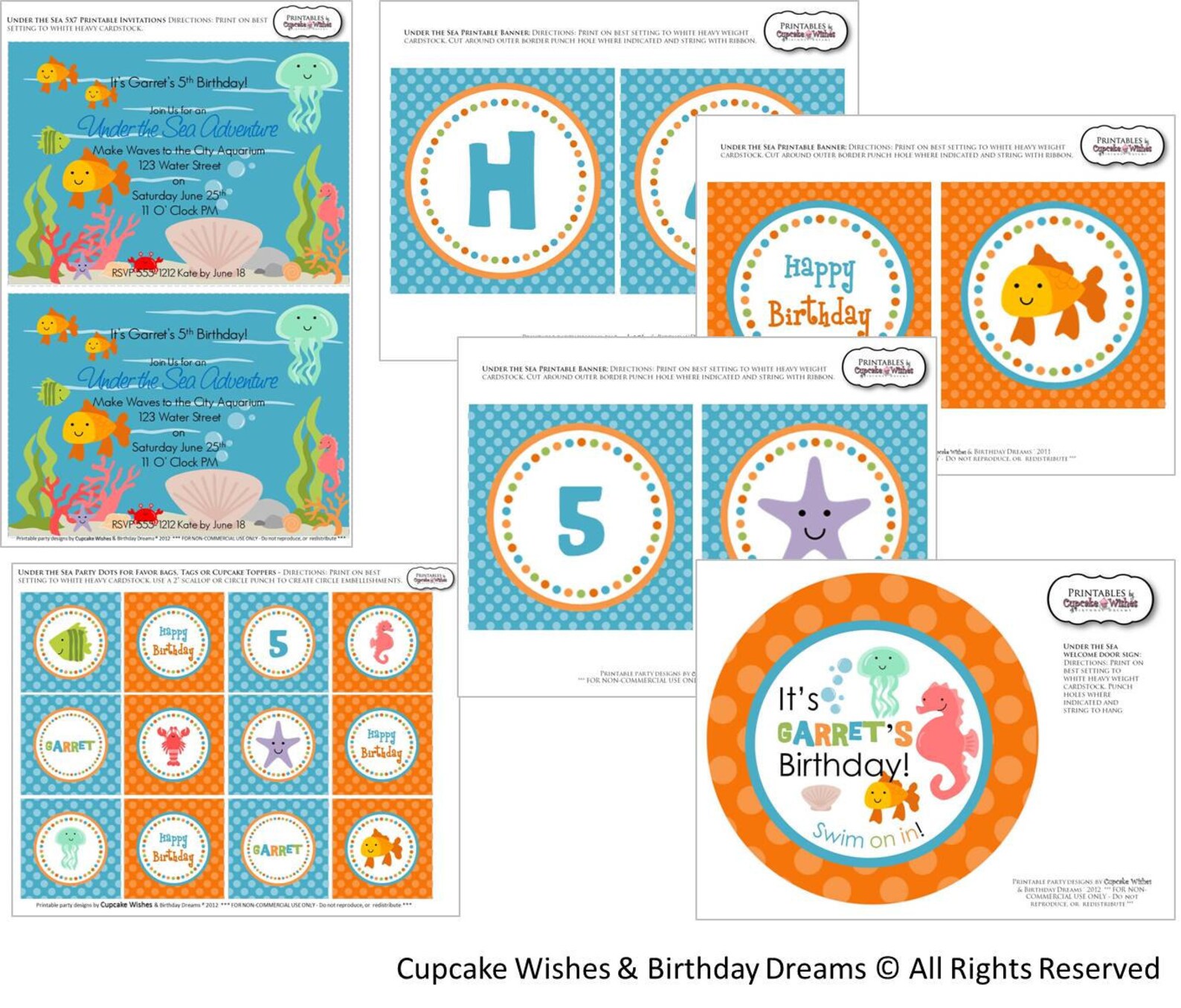 Under the Sea Deluxe Party Printables | Etsy