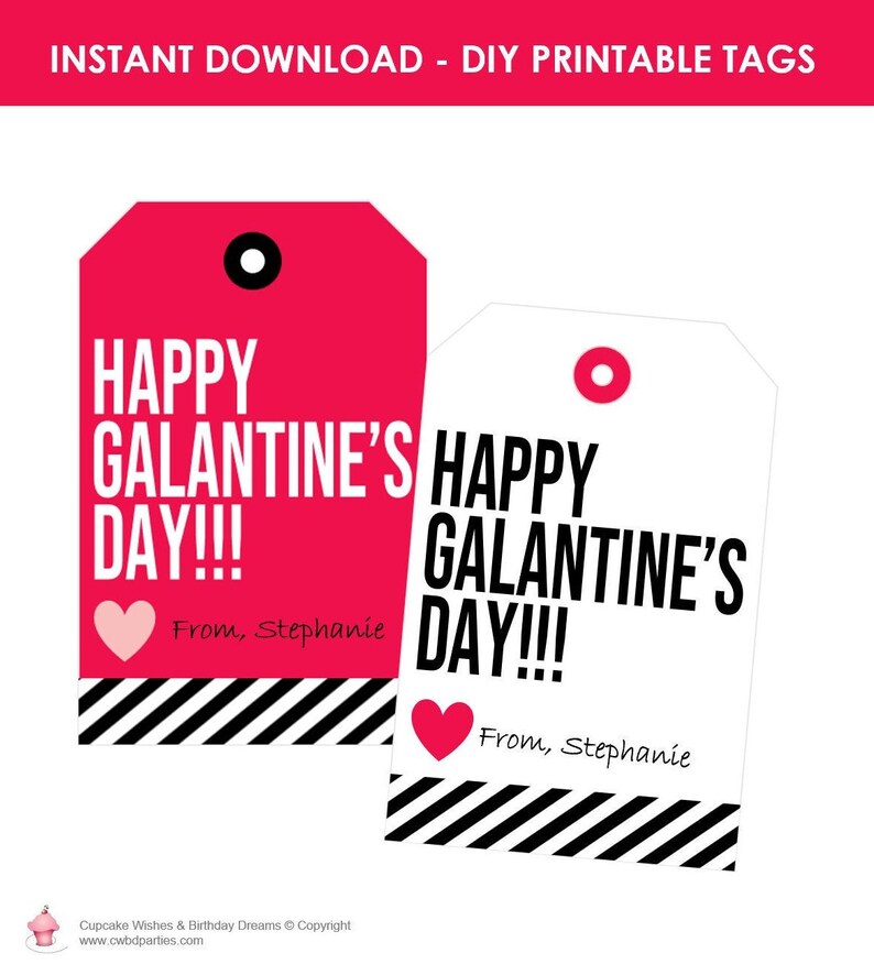 Galentine's Day Gift Tag , Galentine's Day Printable Gift Tag, Happy Galentine's Day, Galentine's Download, Galentine Printable, VDAY Sucks image 1