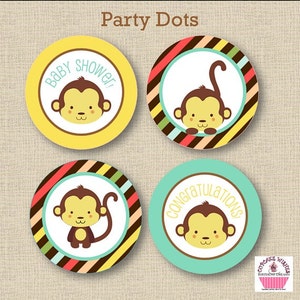 Little Monkey Gender Neutral Baby Shower Printable Kit image 3