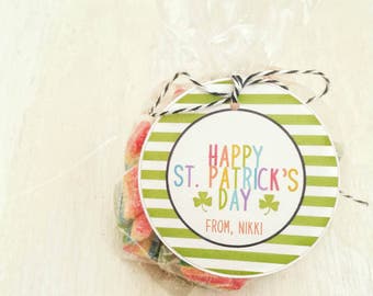 Happy St. Patrick's Day Labels |  St. Patrick's Day Tags | Personalized Labels | Happy St. Patrick's Day | Shamrock Printable | Rainbow