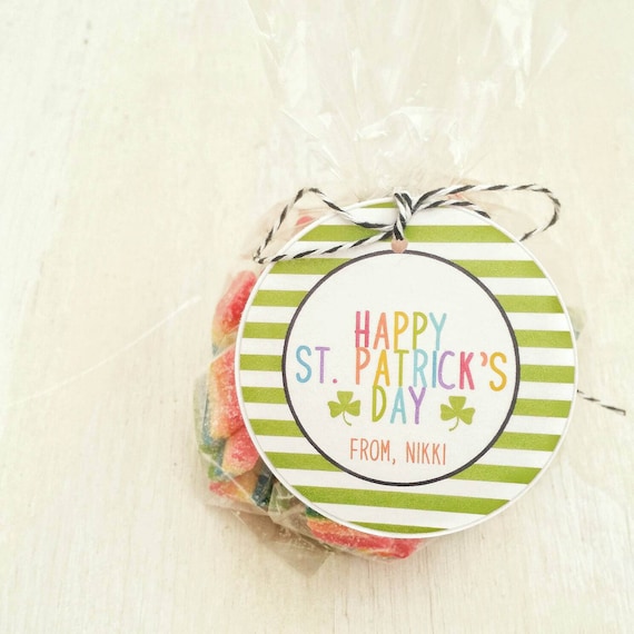 Happy St. Patrick's Day Labels | St. Patrick's Day Tags | Personalized Labels | Happy St. Patrick's Day | Shamrock Printable | Rainbow Il_570xn