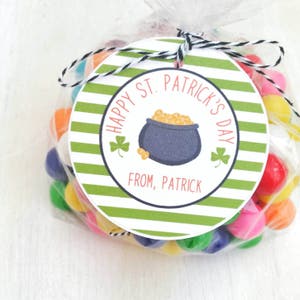 Happy St. Patrick's Day Favor Tags, Pot of Gold, St. Patrick's Day Tags, Classroom Treat Labels, Labels for St. Patrick's Day, Stickers image 1