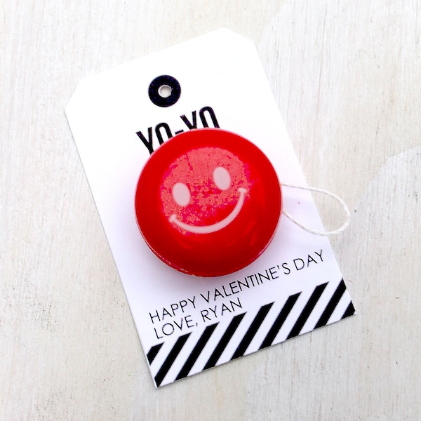 Yo-Yo Valentine's Favor Tag, Punny Valentine's, Classroom Treat Labels, Valentine's Day Printable, Hearts, Toy, Valentine's Day Treat Tags