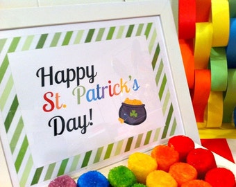St. Patrick's Day Printable Sign | Happy St. Patrick's Day | Prints | St. Patrick's Day | Sign | Digital Sign | St. Patrick's Day Party