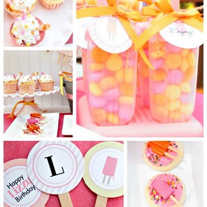 Ice Pop, Frozen Pop, Frozen Treat Party - Summer Fun - Pool Party - Ice Cream - Printable Party