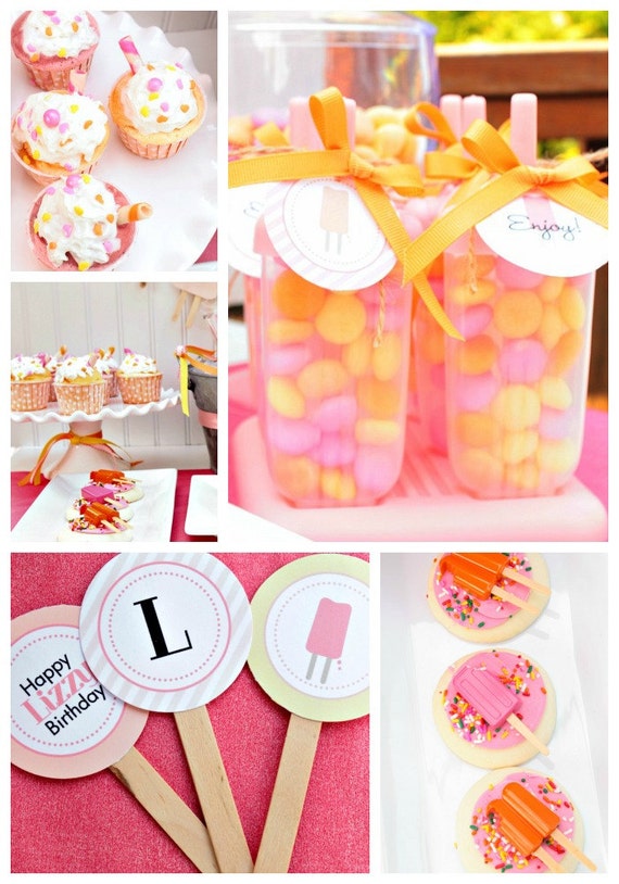 Ice Pop, Frozen Pop, Frozen Treat Party - Summer Fun - Pool Party - Ice Cream - Printable Party Il_570xn