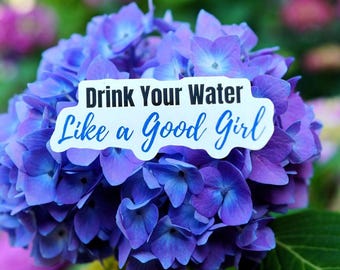 Drink Water Like Good Girl Sticker, Hydration Reminder, Laptop Decal