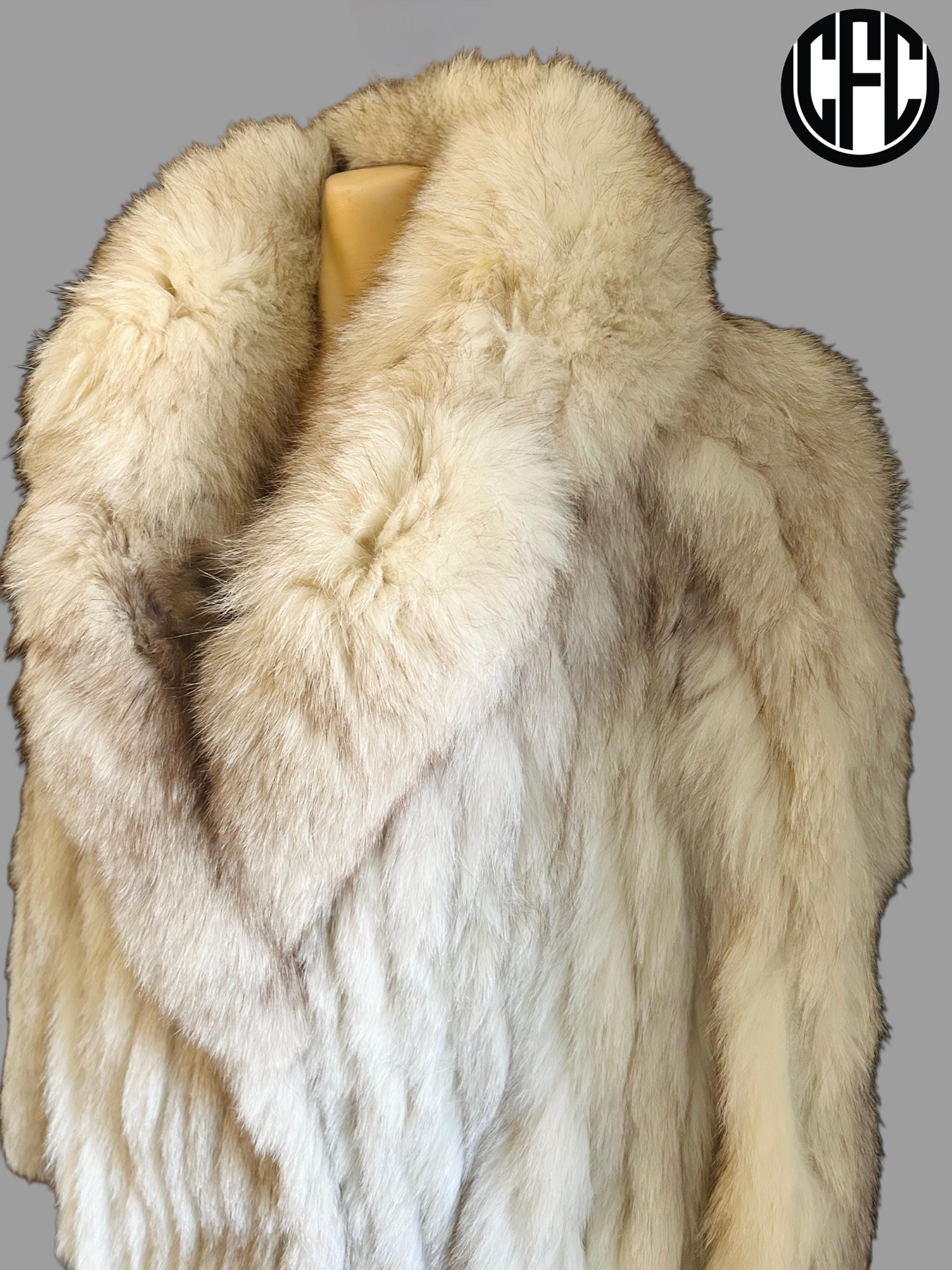 Silver fox fur coat - Etsy 日本 