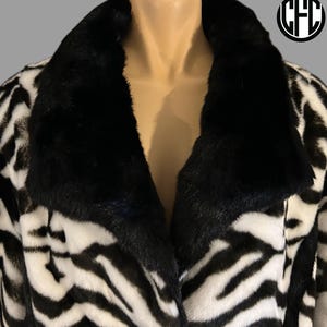 Couture zwarte nepbont luxe jas jaren 90 jas originele jaren 90 jas echte jaren 90 jas vintage nepbont jas jaren 90 Tissavel couture jas