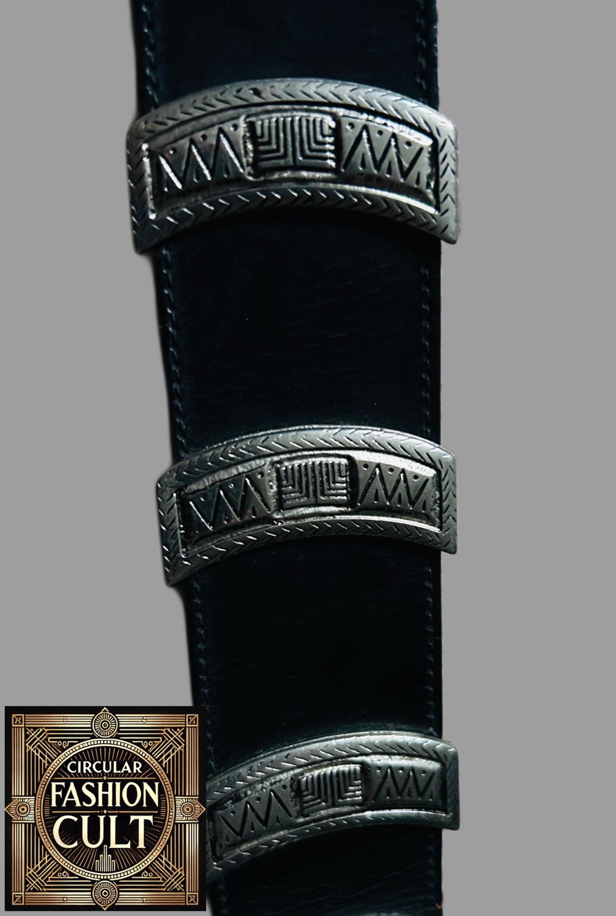 1990s Western Leather Belt Original 90s Fashion Vintage 
