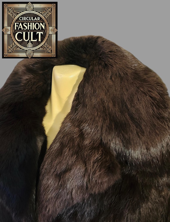 Luxury Vintage 1970s Coney Fur Coat –  Brown Real Fur coat genuine couture vintage fur original 1970s black fur jacket 70s fashion