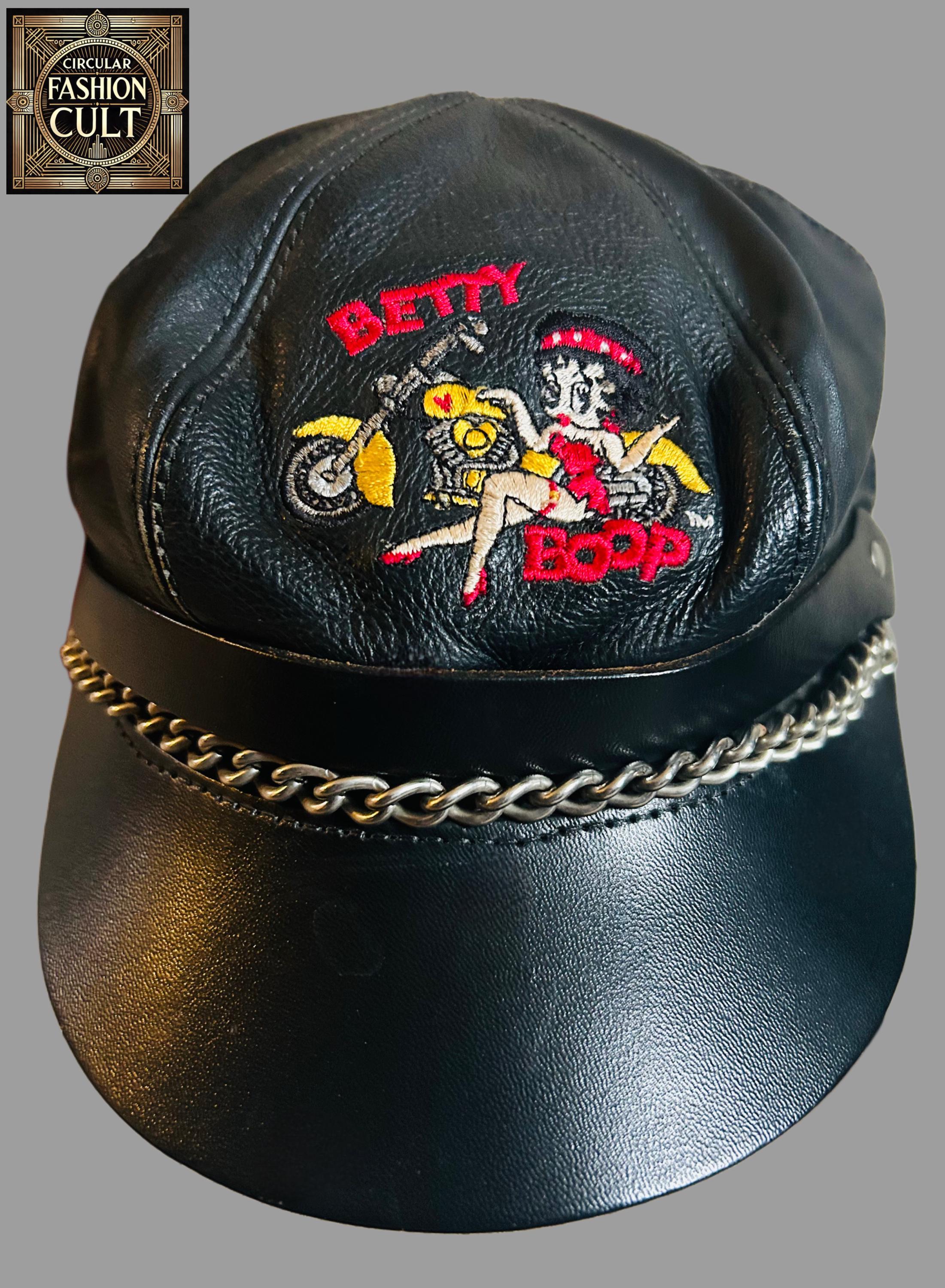 1995 Vintage Genuine Leather Betty Boop Motorcycle Hat – Rare