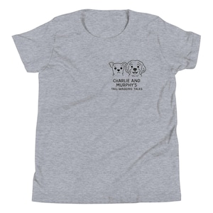 Charlie & Murphy Youth T-Shirt – Cute Dog Silhouette Tee for Kids | Tail-Wagging Cartoon Design | Minimalist Pet Shirt