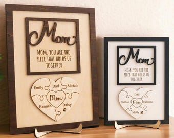 Custom Mother&#39;s Day Puzzle Sign | Mom You are the Piece that holds us together | Mother&#39;s day gift | Personalized for Mom